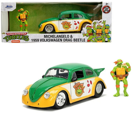 1:24 Vw Drag Beetle W/ Tmnt Michelangelo Fig