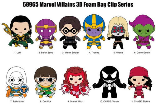Marvel Villains 3D Foam Bag Clip