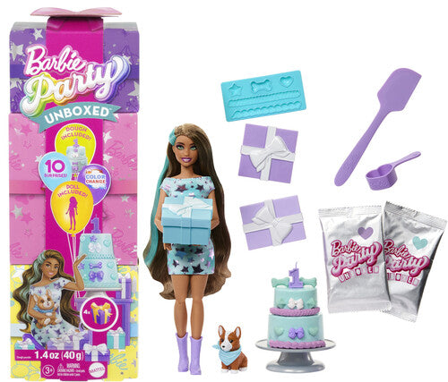 Barbie Party Unboxed Doll Pet Birthday Blue Doll