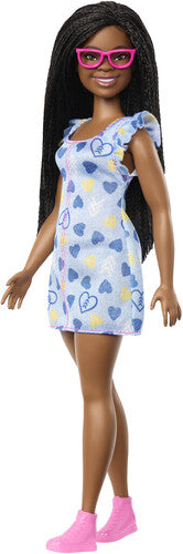 Blue And Yellow Hearts With Down Syndrome Brunette, Barbie Fashionista, Collectibles