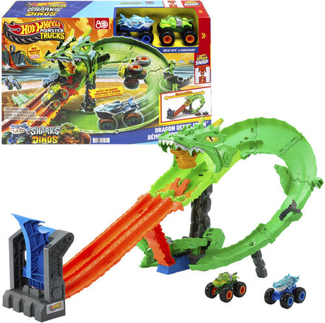 Hwmt Sharks Vs Dinos Dragon Destruction, Hot Wheels Monster Trucks, Collectibles