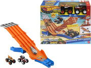 Hw Monster Trucks Race Down Demolition Playset
