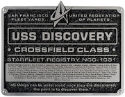 Star-Trek Discovery Ships Discovery Plaque