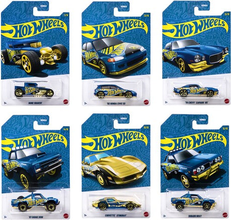 Hw Basics 1 64 Anniversary Purple Gold J Asrt, Hot Wheels, Collectibles