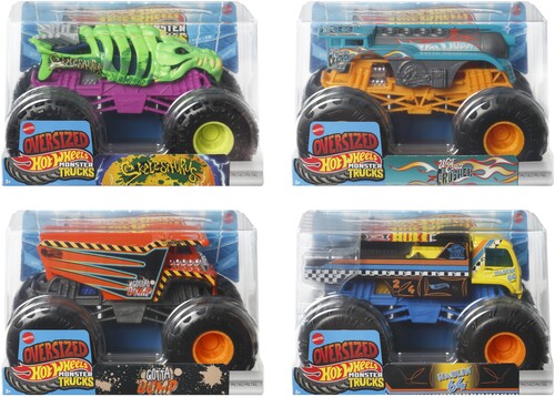 Hot Wheels Monster Trucks 1 24 4 Piece A Asrt