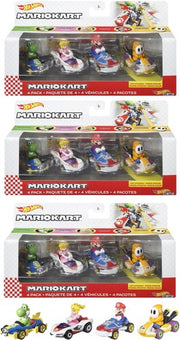 Hot Wheels Mario Kart 4 Pack 3 Piece T Asrt