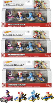 Hot Wheels Mario Kart 4 Pack 3 Piece U Asrt