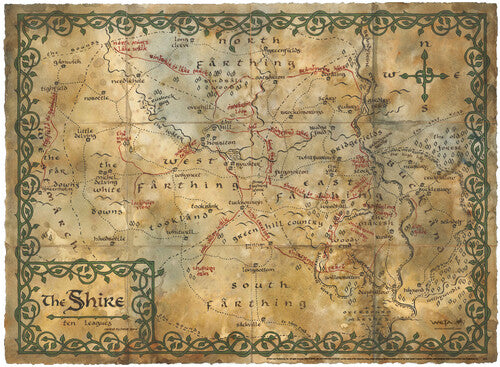 Art Print - Map Of The Shire, Art Print - Map Of The Shire, Collectibles