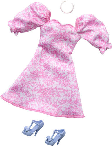 Barbie Fashon Looks Pink Puffy Sleeve Dress, Barbie Complete Looks, Collectibles