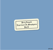 Experiment In Metaphysics, Part Ii