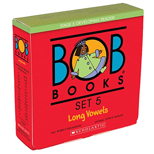 Bob Books - Long Vowels Box Set of 8 Paperbacks Decodable Phonics Books, Ages 4 and Up, Kindergarten, First Grade (Stage 3: Developing Reader) -- Bobby Lynn Maslen, Boxed Set