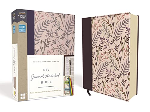 NIV, Journal the Word Bible, Cloth Over Board, Pink Floral, Red Letter Edition, Comfort Print: Reflect, Take Notes, or Create Art Next to Your Favorit -- Zondervan, Bible