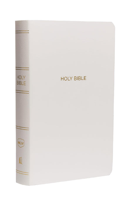 NKJV, Gift and Award Bible, Leather-Look, White, Red Letter Edition -- Thomas Nelson, Bible