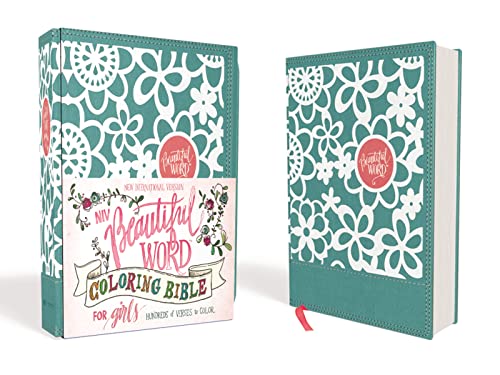 Niv, Beautiful Word Coloring Bible for Girls, Leathersoft Over Board, Teal: Hundreds of Verses to Color -- Zondervan, Bible