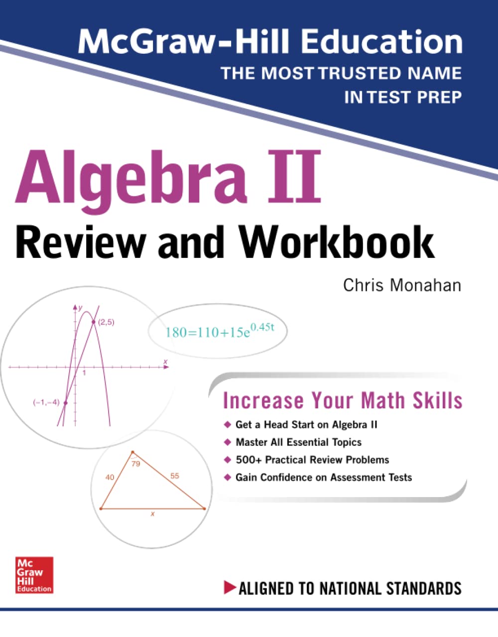 McGraw-Hill Education Algebra II Review and Workbook by Monahan, Christopher
