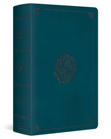 ESV Large Print Personal Size Bible, Red Letter (Trutone, Deep Teal, Emblem Design) -- Esv Bibles, Bible