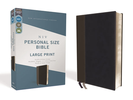 Niv, Personal Size Bible, Large Print, Leathersoft, Black, Red Letter Edition, Comfort Print -- Zondervan, Bible