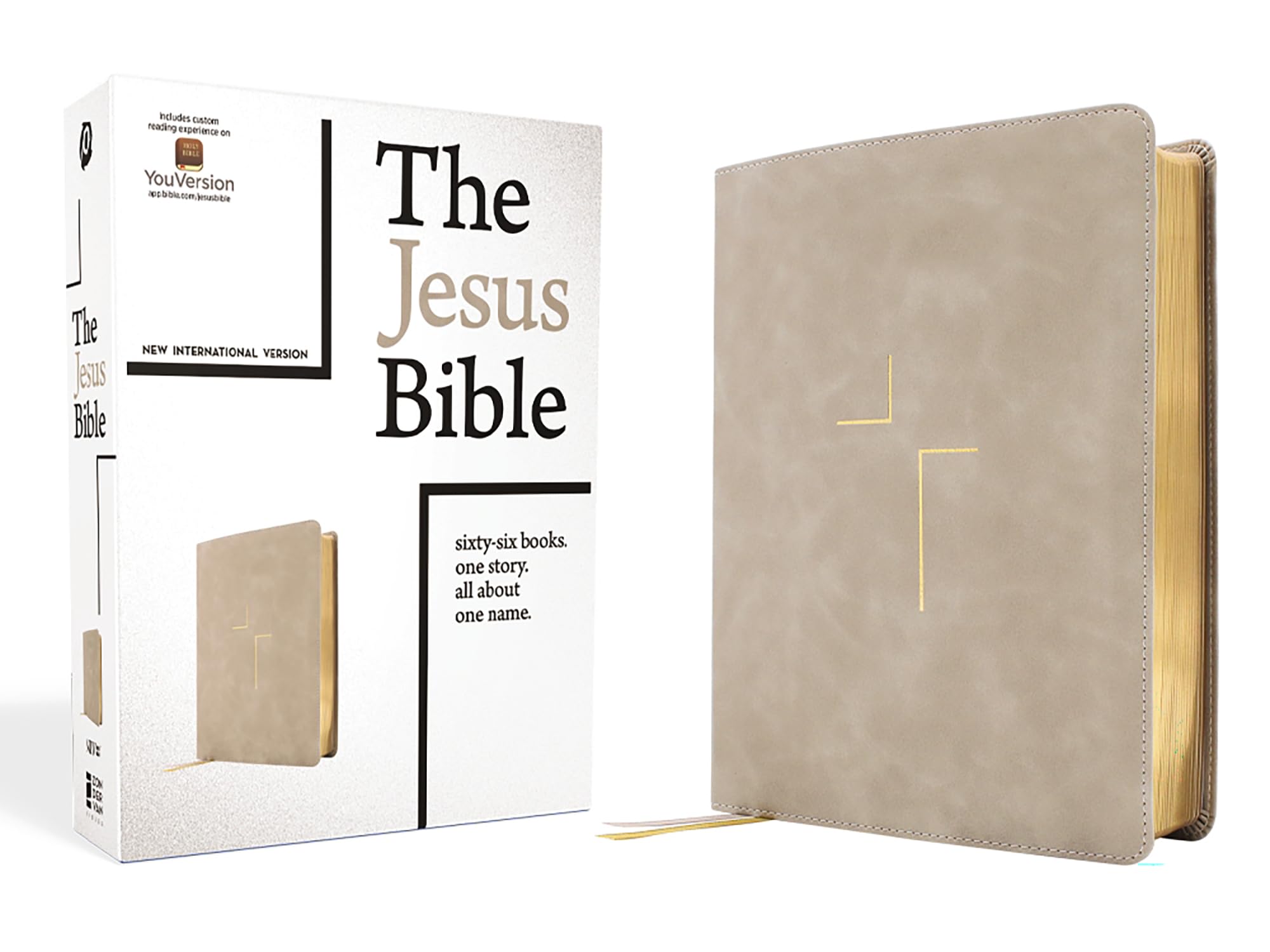 The Jesus Bible, NIV Edition, Leathersoft, Stone, Comfort Print by Passion Publishing