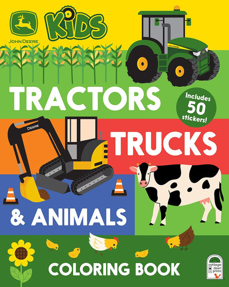 John Deere Kids Tractors, Trucks & Animals Coloring Book with Stickers -- Cottage Door Press, Other