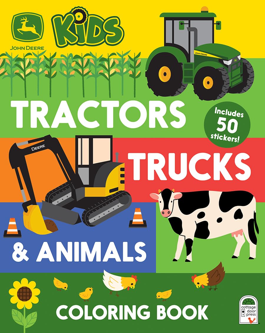 John Deere Kids Tractors, Trucks & Animals Coloring Book by Cottage Door Press