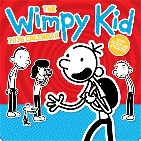 Wimpy Kid 2026 Wall Calendar with 50 Bonus Stickers -- Jeff Kinney, Wall