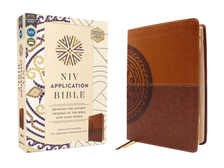 NIV Application Bible, Leathersoft, Brown, Red Letter, Comfort Print: Bringing the Ancient Message of the Bible Into Your World -- Zondervan, Bible