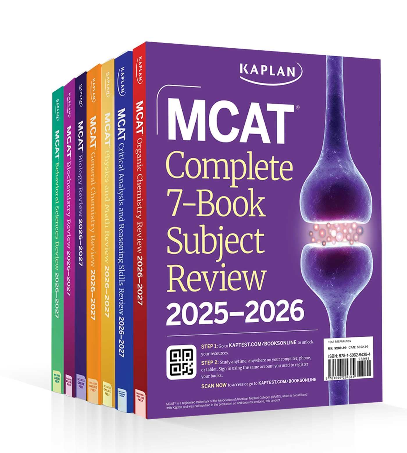 MCAT Complete 7-Book Subject Review 2025-2026, Set Includes Books, Online Prep, 3 Practice Tests by Kaplan Test Prep