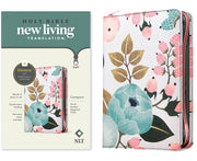 NLT Compact Zipper Bible, Filament Enabled Edition (Red Letter, Cloth, Floral Garden) by Tyndale