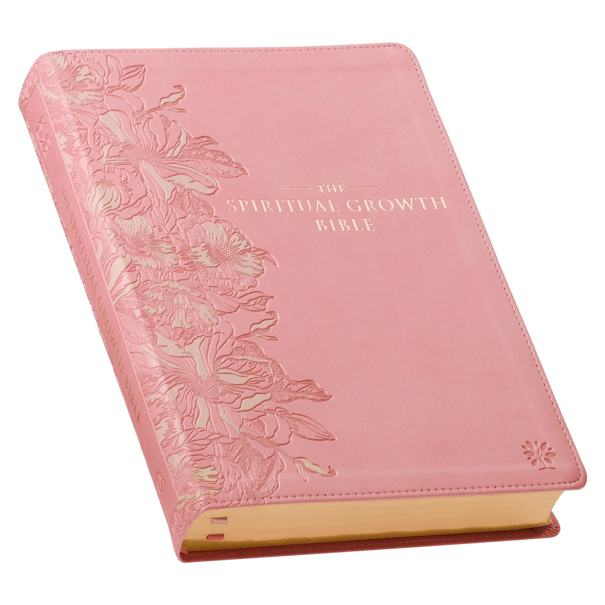 The Spiritual Growth Bible, Study Bible, NLT - New Living Translation Holy Bible, Faux Leather, Pink by Christian Art Gifts