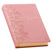 The Spiritual Growth Bible, Study Bible, NLT - New Living Translation Holy Bible, Faux Leather, Pink by Christian Art Gifts