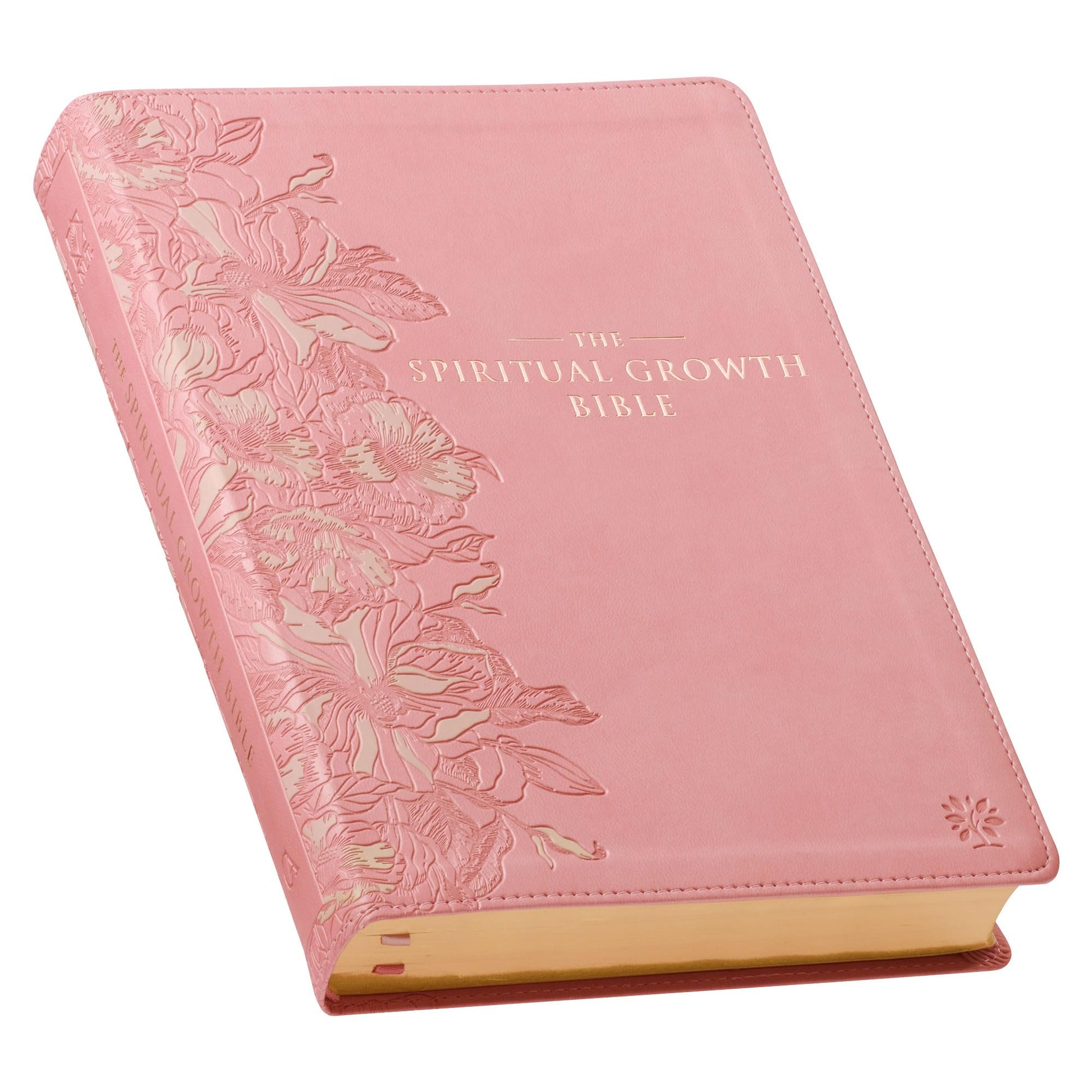 The Spiritual Growth Bible, Study Bible, NLT - New Living Translation Holy Bible, Faux Leather, Pink by Christian Art Gifts