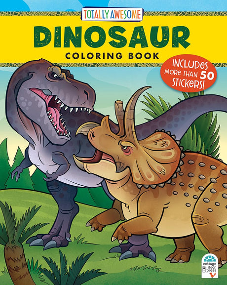 Totally Awesome Dinosaur Coloring Book with Stickers -- Diego Vaisberg, Paperback