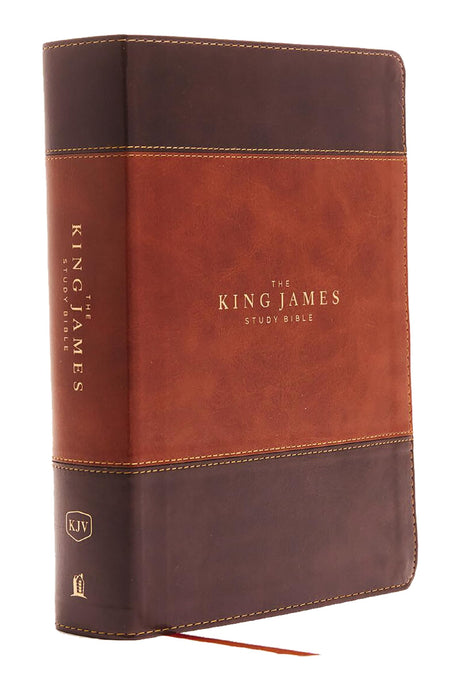 The King James Study Bible, Imitation Leather, Brown, Full-Color Edition -- Thomas Nelson, Bible