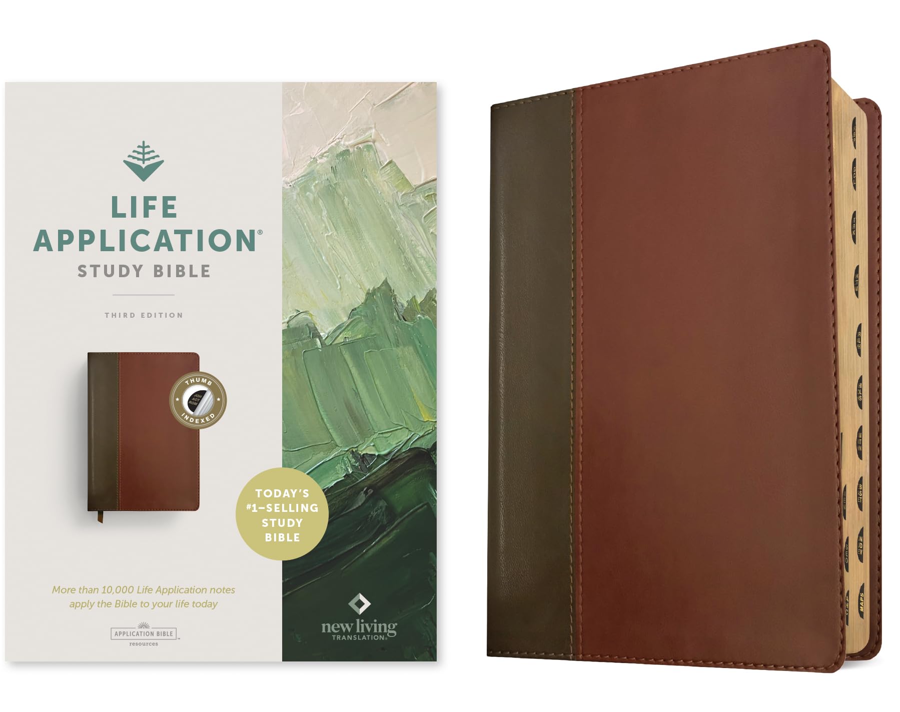 NLT Life Application Study Bible, Third Edition (Red Letter, Leatherlike, Brown/Tan, Indexed) by Tyndale