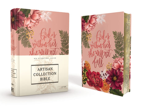 Niv, Artisan Collection Bible, Cloth Over Board, Pink Floral, Designed Edges Under Gilding, Red Letter Edition, Comfort Print -- Zondervan, Bible
