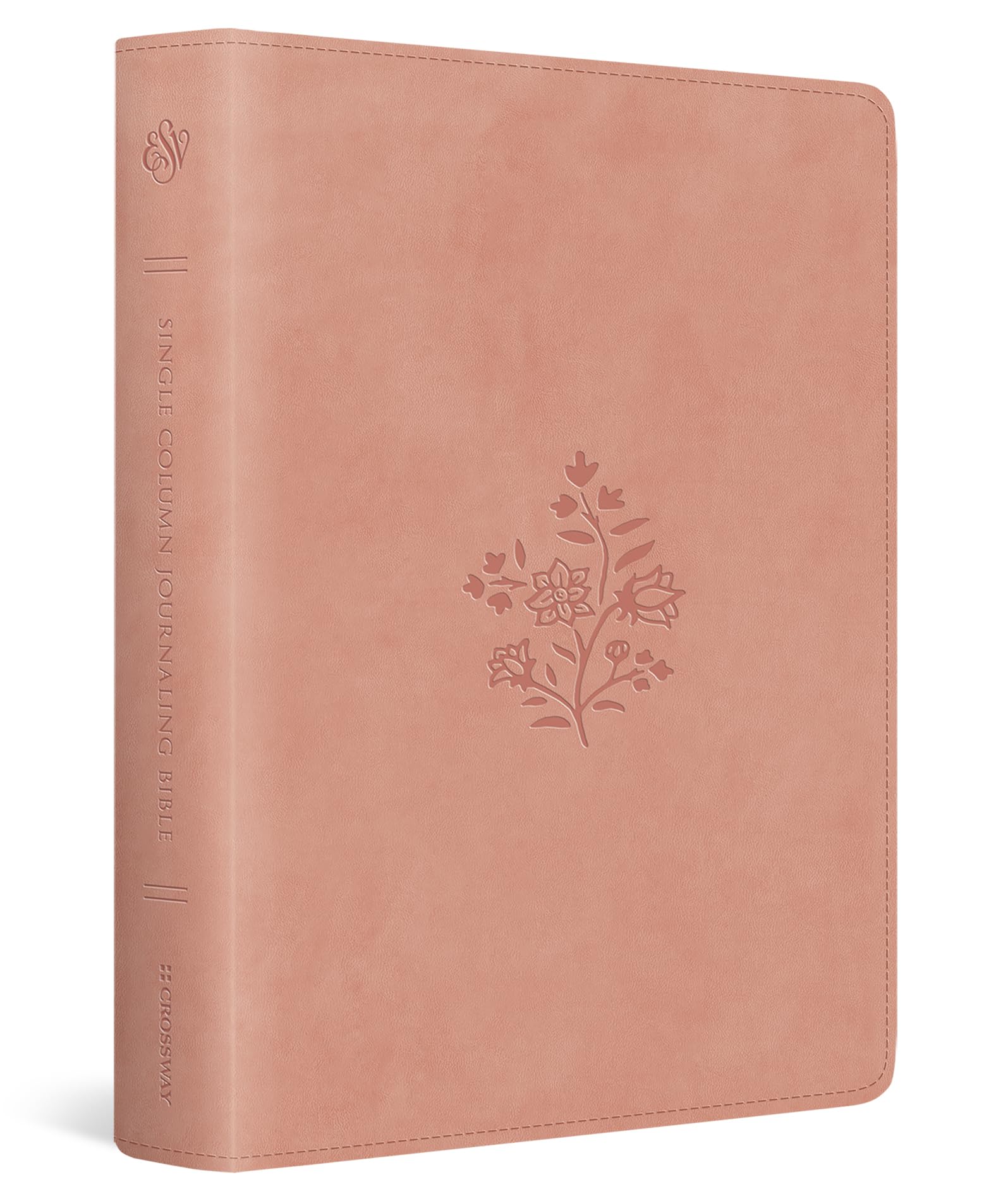 ESV Single Column Journaling Bible (Trutone, Blush Rose, Wildflower Design) by