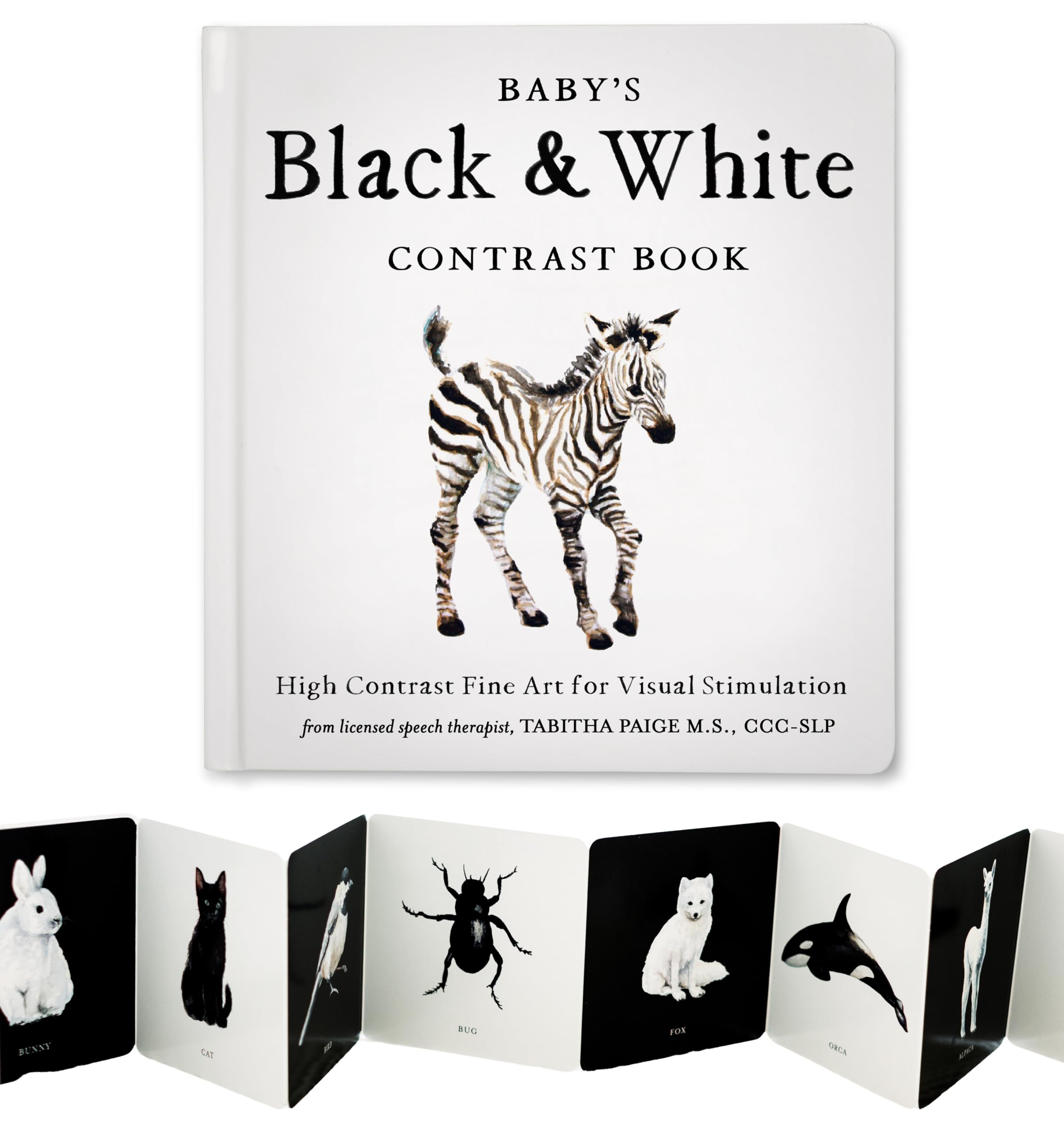 Baby's Black and White Contrast Book: High-Contrast Art for Visual Stimulation at Tummy Time by Paige, Tabitha