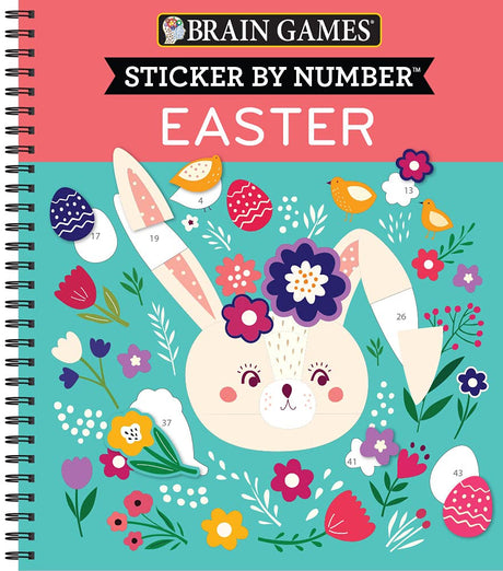 Brain Games - Sticker by Number: Easter -- Publications International Ltd, Spiral