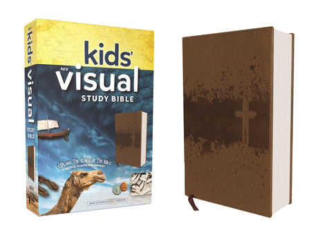 Niv, Kids' Visual Study Bible, Leathersoft, Bronze, Full Color Interior: Explore the Story of the Bible---People, Places, and History -- Zondervan, Bible