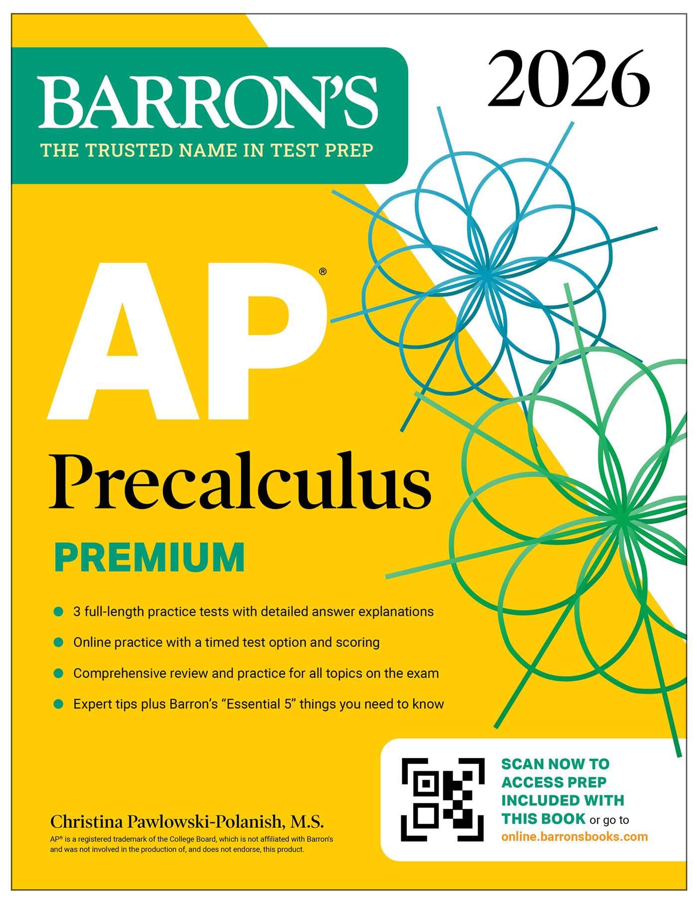 AP Precalculus Premium, 2026: Prep Book with 3 Practice Tests + Comprehensive Review + Online Practice by Barron's Educational Series