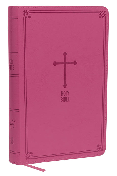 NKJV, Deluxe Gift Bible, Imitation Leather, Pink, Red Letter Edition -- Thomas Nelson, Bible