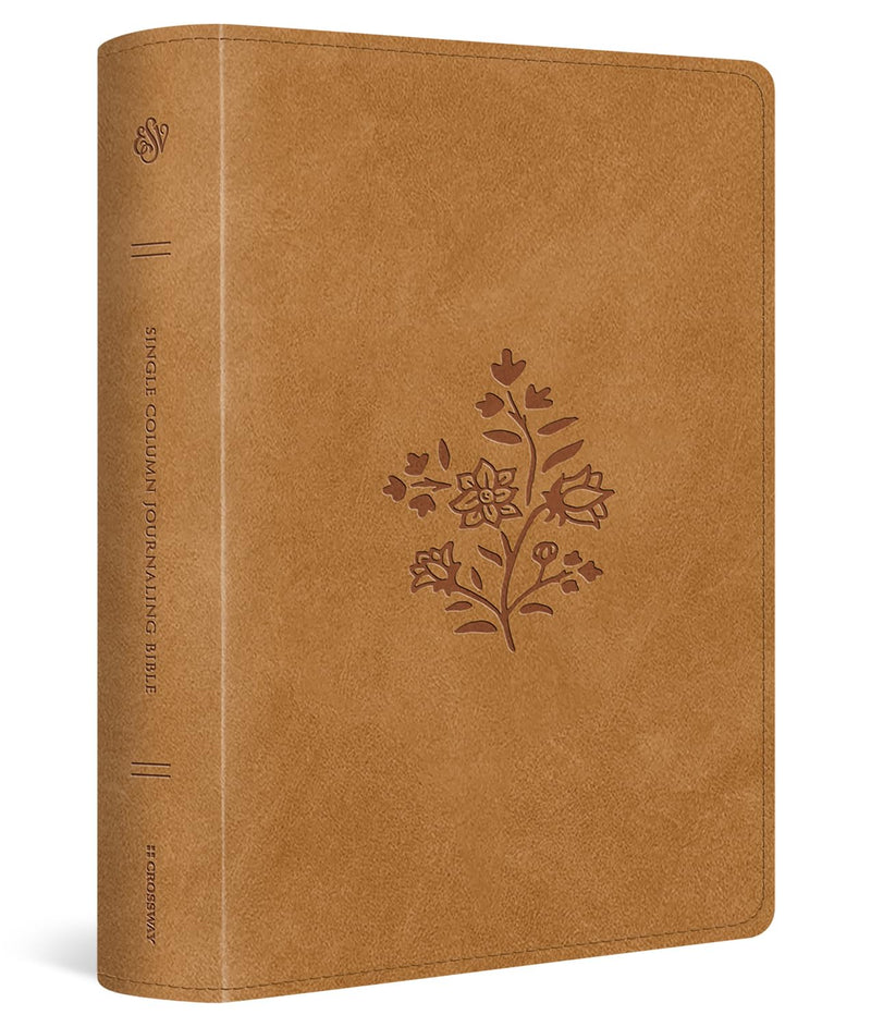 ESV Single Column Journaling Bible, Large Print (Trutone, Nubuck Caramel, Wildflower Design) by