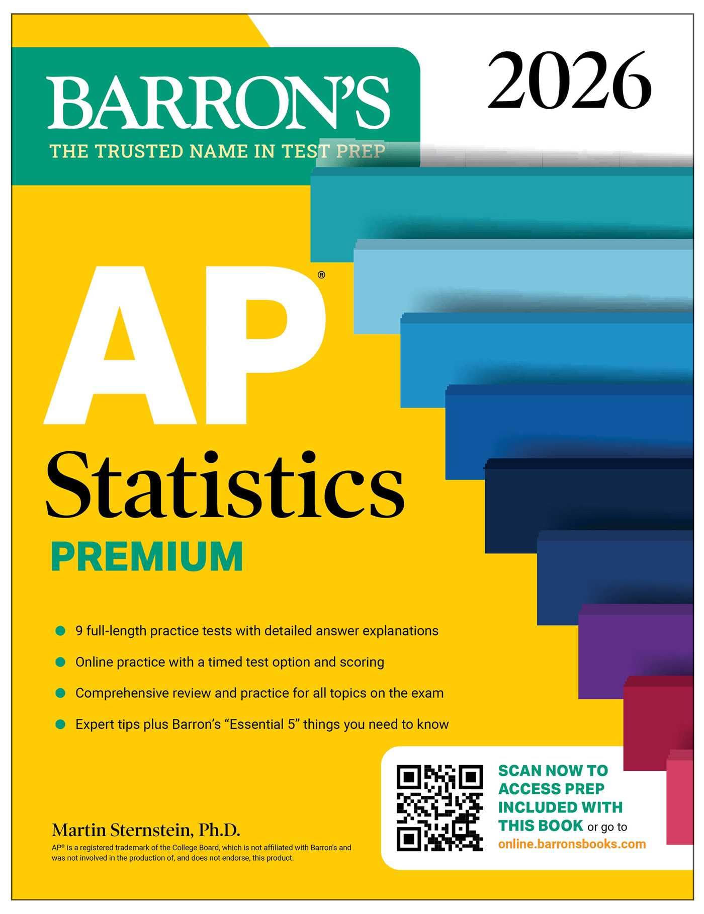AP Statistics Premium, 2026: Prep Book with 9 Practice Tests + Comprehensive Review + Online Practice by Barron's Educational Series
