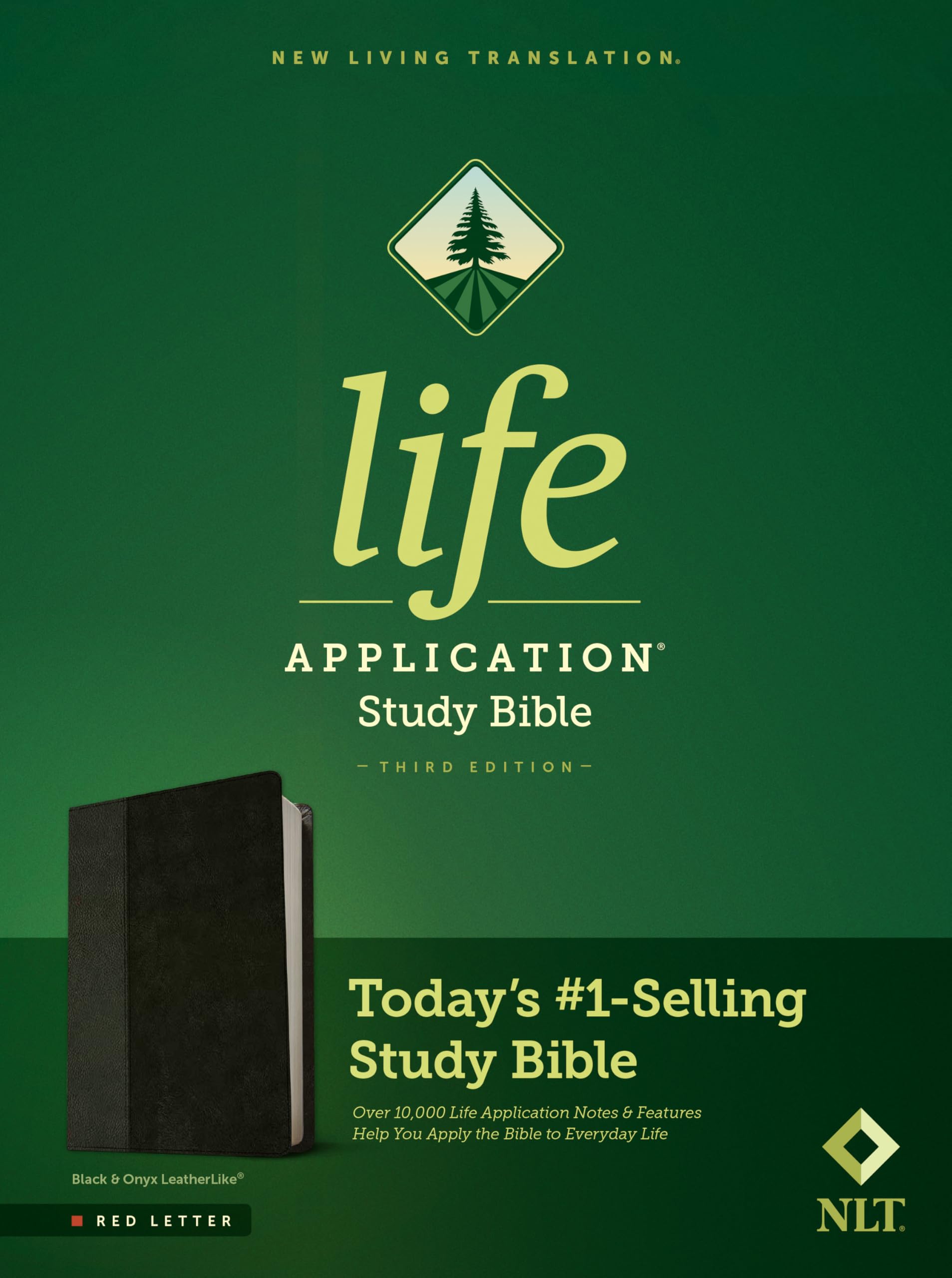 NLT Life Application Study Bible, Third Edition (Red Letter, Leatherlike, Black/Onyx) by Tyndale