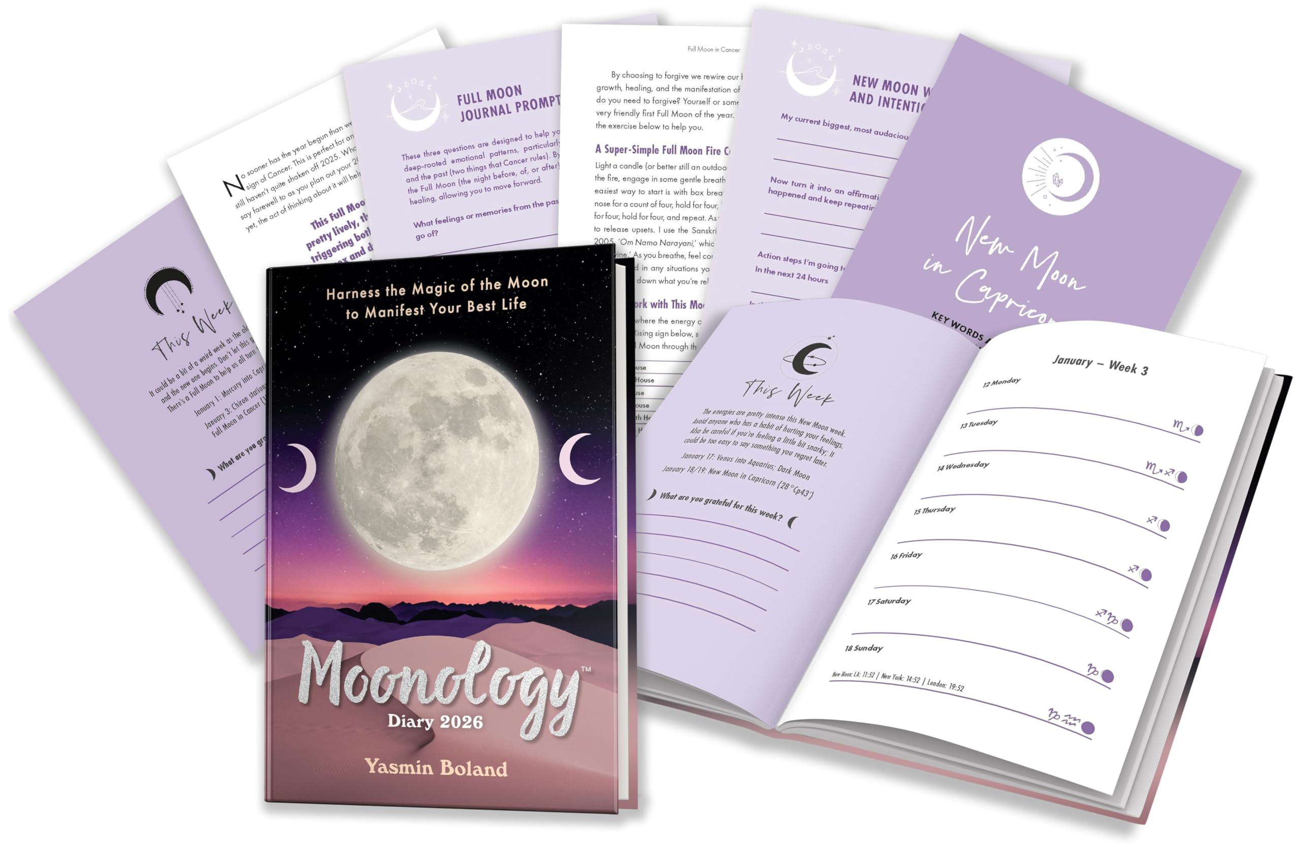 Moonology(tm) Diary 2026: Harness the Magic of the Moon to Manifest Your Best Life by Boland, Yasmin