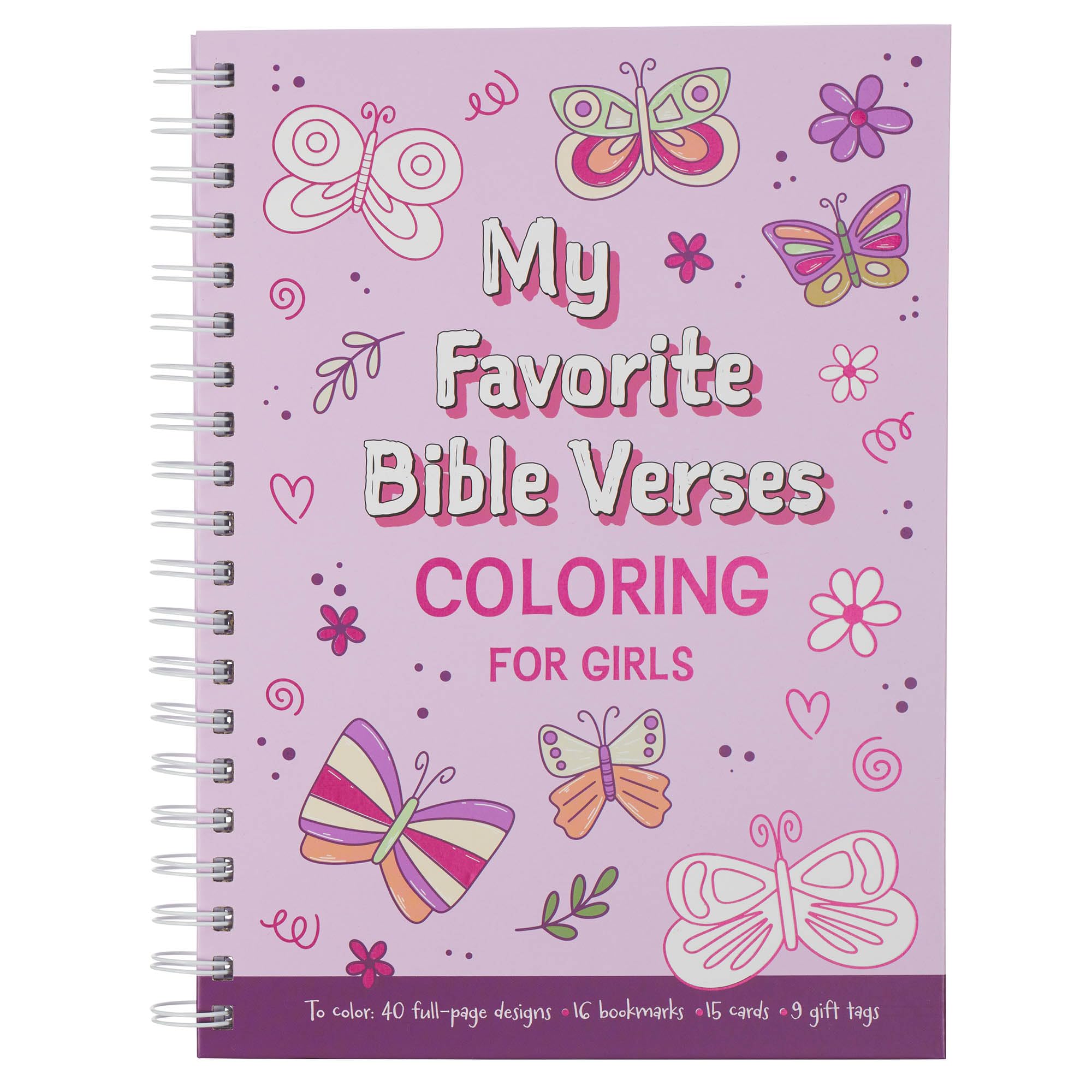 Coloring Book Favorite Bible Verses for Girls Wirebound by Christian Art Gifts