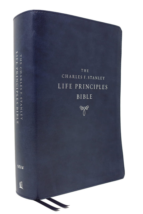 Niv, Charles F. Stanley Life Principles Bible, 2nd Edition, Leathersoft, Blue, Comfort Print: Holy Bible, New International Version -- Charles F. Stanley, Bible