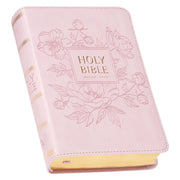 KJV Holy Bible, Compact Large Print Faux Leather Red Letter Edition - Ribbon Marker, King James Version, Pink by Christian Art Gifts