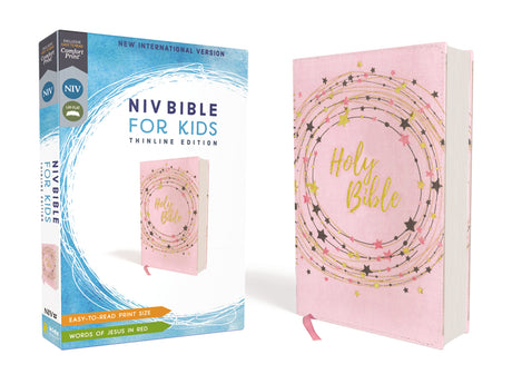 Niv, Bible for Kids, Flexcover, Pink/Gold, Red Letter, Comfort Print: Thinline Edition -- Zondervan, Bible