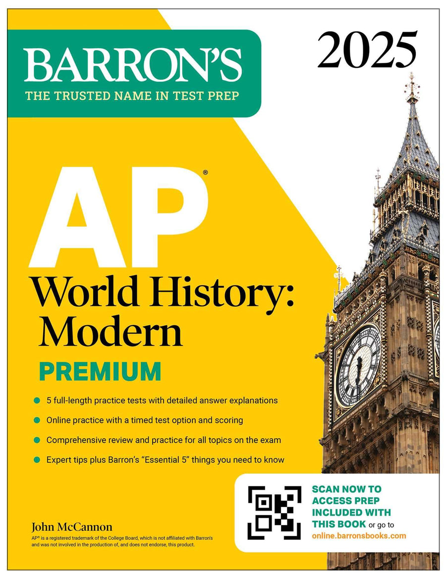AP World History: Modern Premium, 2025: Prep Book with 5 Practice Tests + Comprehensive Review + Online Practice -- Barron's Educational Series, Paperback